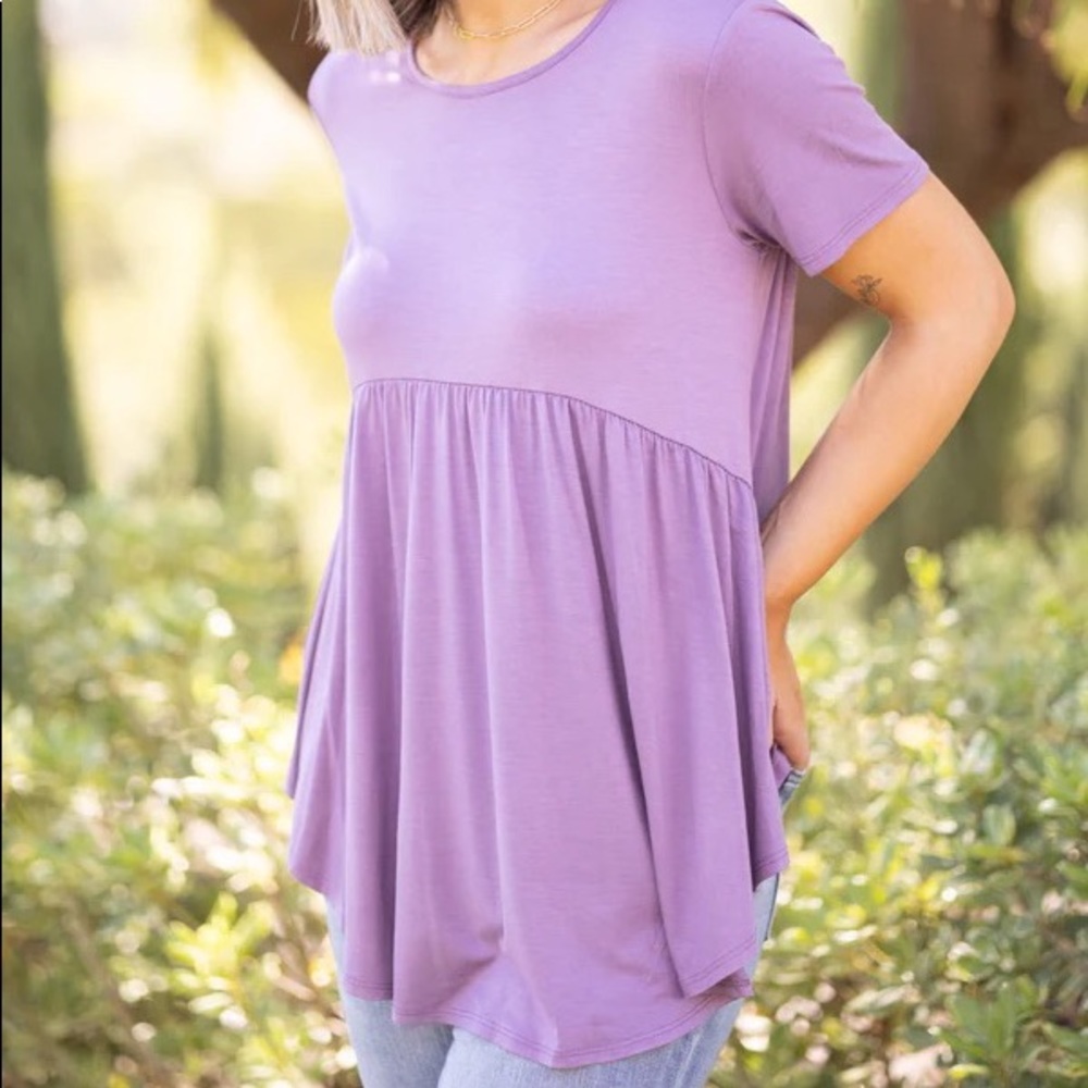 LAST CALL!! Zenana Purple Babydoll Tunic Top, XL